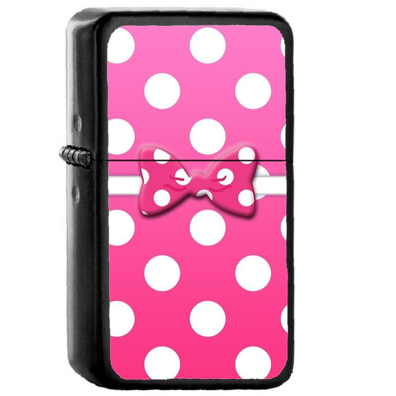 Minnie Mouse Pink - Oil Windproof Flip Top Black Lighters Briquet Encendedor