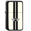Mini Cooper Strips Pepper White - Oil Windproof Flip Top Black Lighters Briquet Encendedor