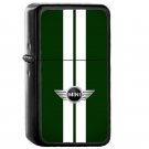 Mini Cooper Strips British Racing Green - Oil Windproof Flip Top Black Lighters Briquet Encendedor