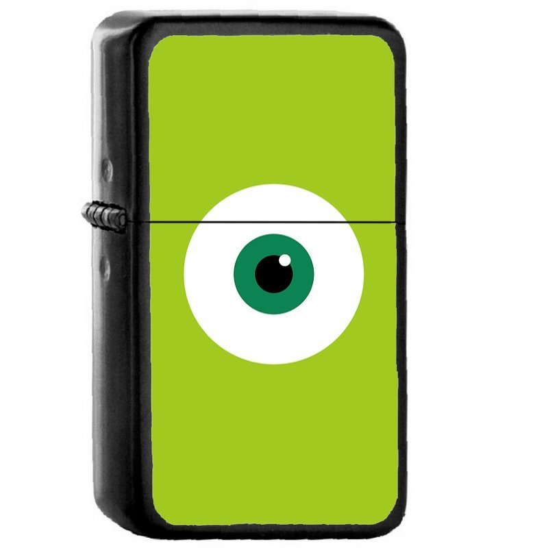 Mike Wazowski Monsters Inc - Oil Windproof Flip Top Black Lighters Briquet Encendedor