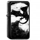 Midnight Desolation Dragon Fire Black - Oil Windproof Flip Top Black Lighters Briquet Encendedor
