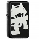 Monstercat Black And White - Oil Windproof Flip Top Black Lighters Briquet Encendedor