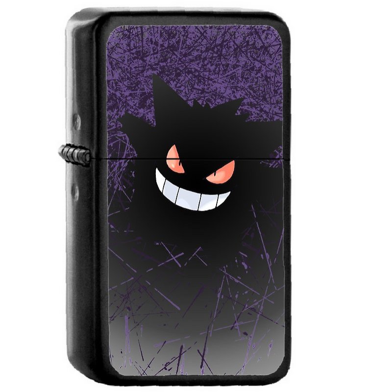 Gengar - Oil Windproof Flip Top Black Lighters Briquet Encendedor E2