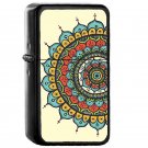 Flower - Oil Windproof Flip Top Black Lighters Briquet Encendedor E.