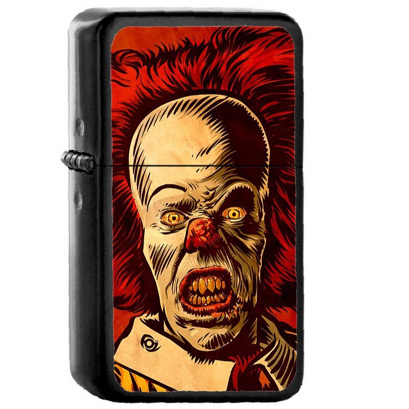 Evil Clown - Oil Windproof Flip Top Black Lighters Briquet Encendedor E