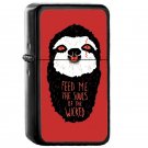 Evil Sloth - Oil Windproof Flip Top Black Lighters Briquet Encendedor E