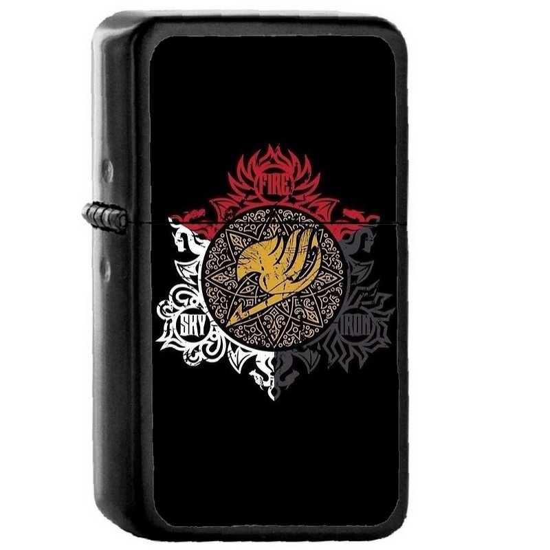 Anime Fairy Tail Dragon Slayers Logo - Oil Windproof Flip Top Black Lighters Briquet Encendedor E