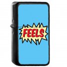 Feels - Oil Windproof Flip Top Black Lighters Briquet Encendedor E