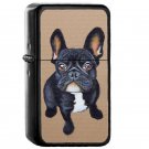 French Bulldog - Oil Windproof Flip Top Black Lighters Briquet Encendedor E
