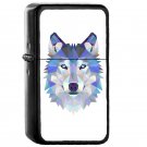 Geometric Wolf - Oil Windproof Flip Top Black Lighters Briquet Encendedor E