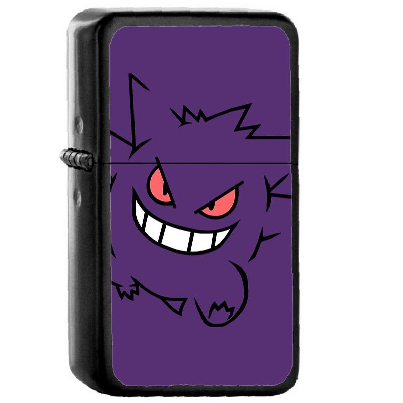 Gengar Pokemon - Oil Windproof Flip Top Black Lighters Briquet Encendedor E