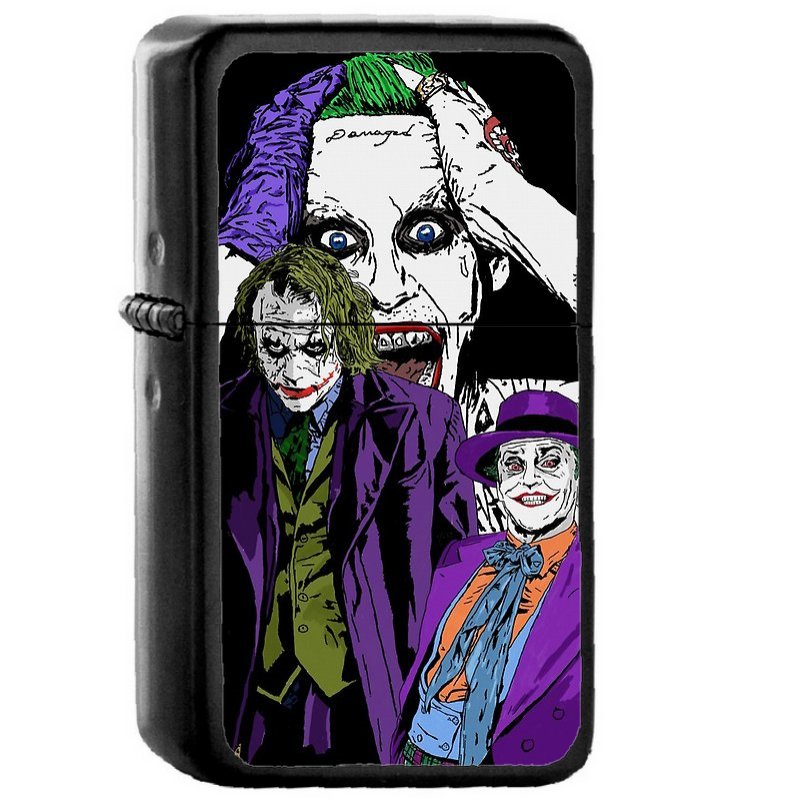 Generation J Joker - Oil Windproof Flip Top Black Lighters Briquet Encendedor E