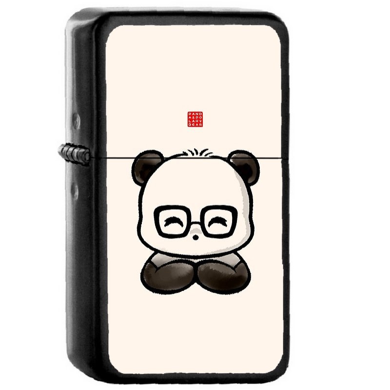 Geek Chic Panda - Oil Windproof Flip Top Black Lighters Briquet Encendedor E