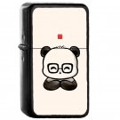 Geek Chic Panda - Oil Windproof Flip Top Black Lighters Briquet Encendedor E