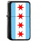 Chicago Flag - Oil Windproof Flip Top Black Lighters Briquet Encendedor E1