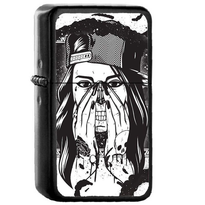 Dope Girl - Oil Windproof Flip Top Black Lighters Briquet Encendedor E