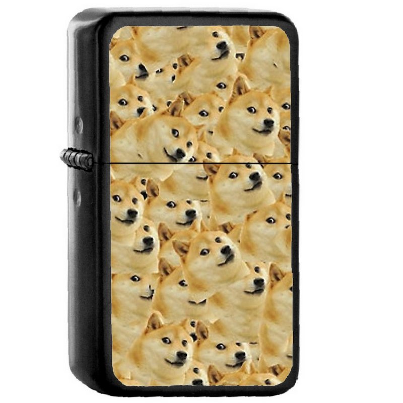 Doge - Oil Windproof Flip Top Black Lighters Briquet Encendedor E