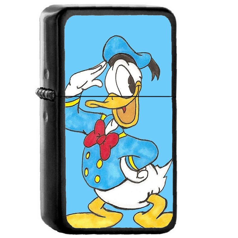 Donald Duck - Oil Windproof Flip Top Black Lighters Briquet Encendedor E