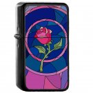 Glass Rose - Oil Windproof Flip Top Black Lighters Briquet Encendedor E