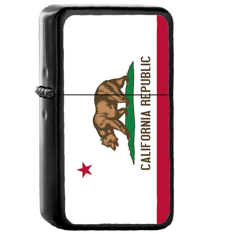 California - Oil Windproof Flip Top Black Lighters Briquet Encendedor E2