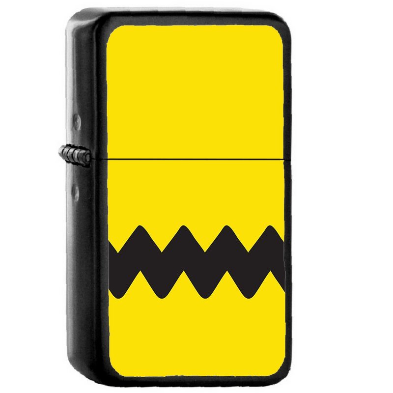 Charlie Brown - Oil Windproof Flip Top Black Lighters Briquet Encendedor E1