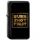 Burr Shot First Gold - Oil Windproof Flip Top Black Lighters Briquet Encendedor EE