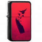 Bullet Birds - Oil Windproof Flip Top Black Lighters Briquet Encendedor EE