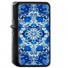 Bright Blue - Oil Windproof Flip Top Black Lighters Briquet Encendedor EE