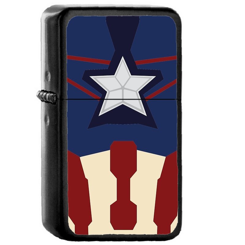Captain America The Avengers Marvel Oil Windproof Flip Top Black Lighters Briquet Encendedor EE1