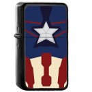 Captain America The Avengers Marvel Oil Windproof Flip Top Black Lighters Briquet Encendedor EE1