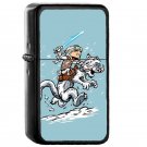 Calvin And Hoth - Oil Windproof Flip Top Black Lighters Briquet Encendedor EE