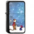 Calvin And Hobbes Winter - Oil Windproof Flip Top Black Lighters Briquet Encendedor EE