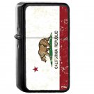California Republic Grunge Distressed - Oil Windproof Flip Top Black Lighters Briquet Encendedor EE
