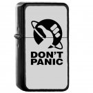 Dont Panic Hitchhikers Guide - Oil Windproof Flip Top Black Lighters Briquet Encendedor EE