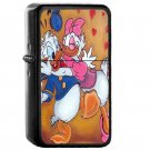 Donald And Daisy - Oil Windproof Flip Top Black Lighters Briquet Encendedor EE