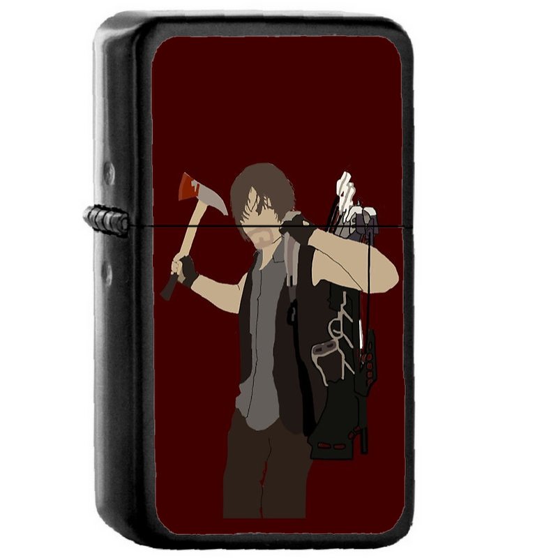 Daryl Dixon The Walking Dead - Oil Windproof Flip Top Black Lighters Briquet Encendedo