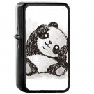 Cute Panda - Oil Windproof Flip Top Black Lighters Briquet Encendedor EE