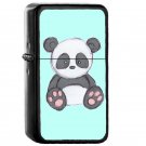 Cute Panda Drawing - Oil Windproof Flip Top Black Lighters Briquet Encendedor EE