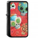Colourful Sugar Skulls - Oil Windproof Flip Top Black Lighters Briquet Encendedor EE