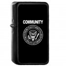 Community - Oil Windproof Flip Top Black Lighters Briquet Encendedor EE