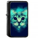 Cosmic Cat - Oil Windproof Flip Top Black Lighters Briquet Encendedor EE