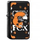 Crazy Like A Fox Orange - Oil Windproof Flip Top Black Lighters Briquet Encendedor EE