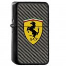 Carbon Fiber Ferrari Case - Oil Windproof Flip Top Black Lighters Briquet Encendedor EE