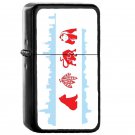 Chicago Flag With Skyline And Teams - Oil Windproof Flip Top Black Lighters Briquet Encendedor EE