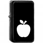 Apple Black Silhouette With A Leaf - Oil Windproof Black Lighters Briquet Encendedor