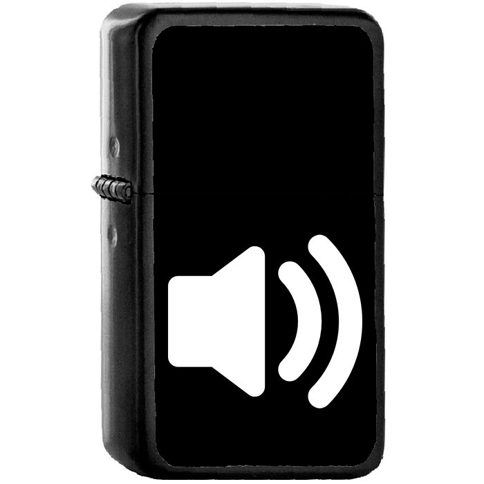 Audio Speaker On - Oil Windproof Black Lighters Briquet Encendedor