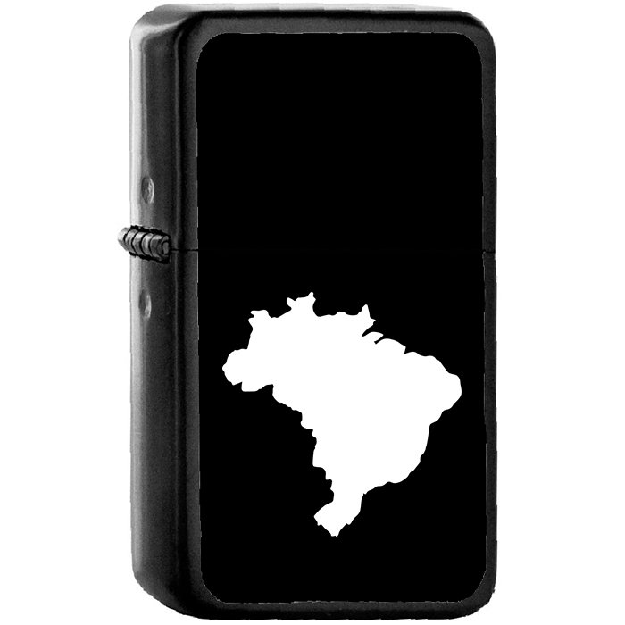 Brazil Map - Oil Windproof Black Lighters Briquet Encendedor