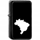 Brazil Map - Oil Windproof Black Lighters Briquet Encendedor