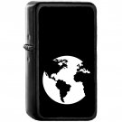 Earth Globe With Continents Maps - Oil Windproof Black Lighters Briquet Encendedor