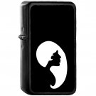 Female Hair Shape And Face Silhouette - Oil Windproof Black Lighters Briquet Encendedor